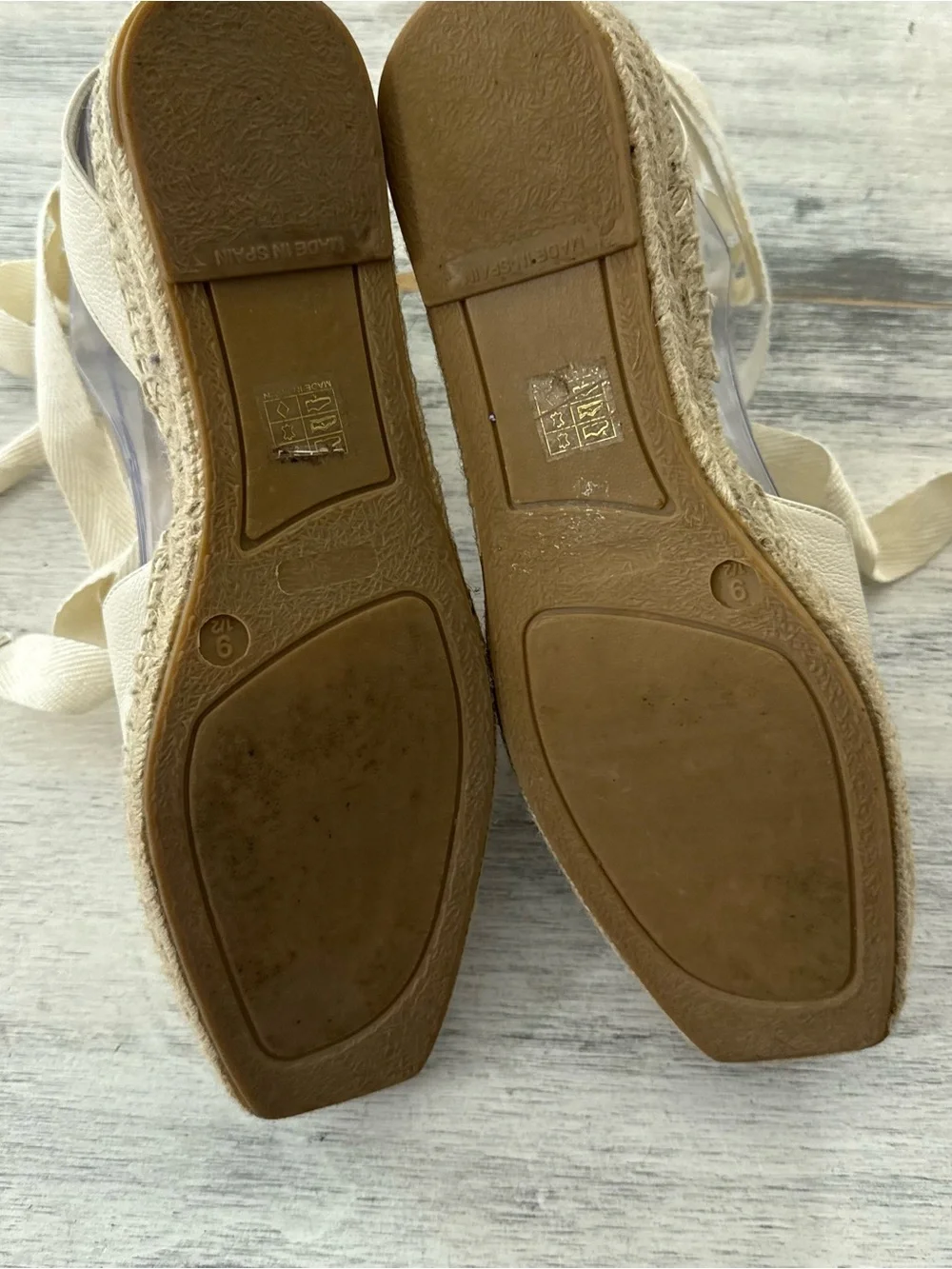 Everlane Cream Leather Espadrille Tie-Ankle Shoes size 9.5